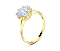 Gold Plated CZ Silver Rings NSR-2687-GP